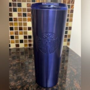 Rare 2021 Summer Starbucks Royal Cobalt Blue Stainless Steel Tumbler 16oz